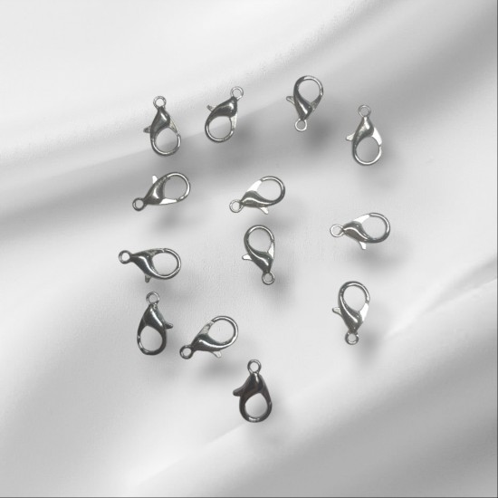 Карабин металл-серебро 12мм, цена за 10 шт